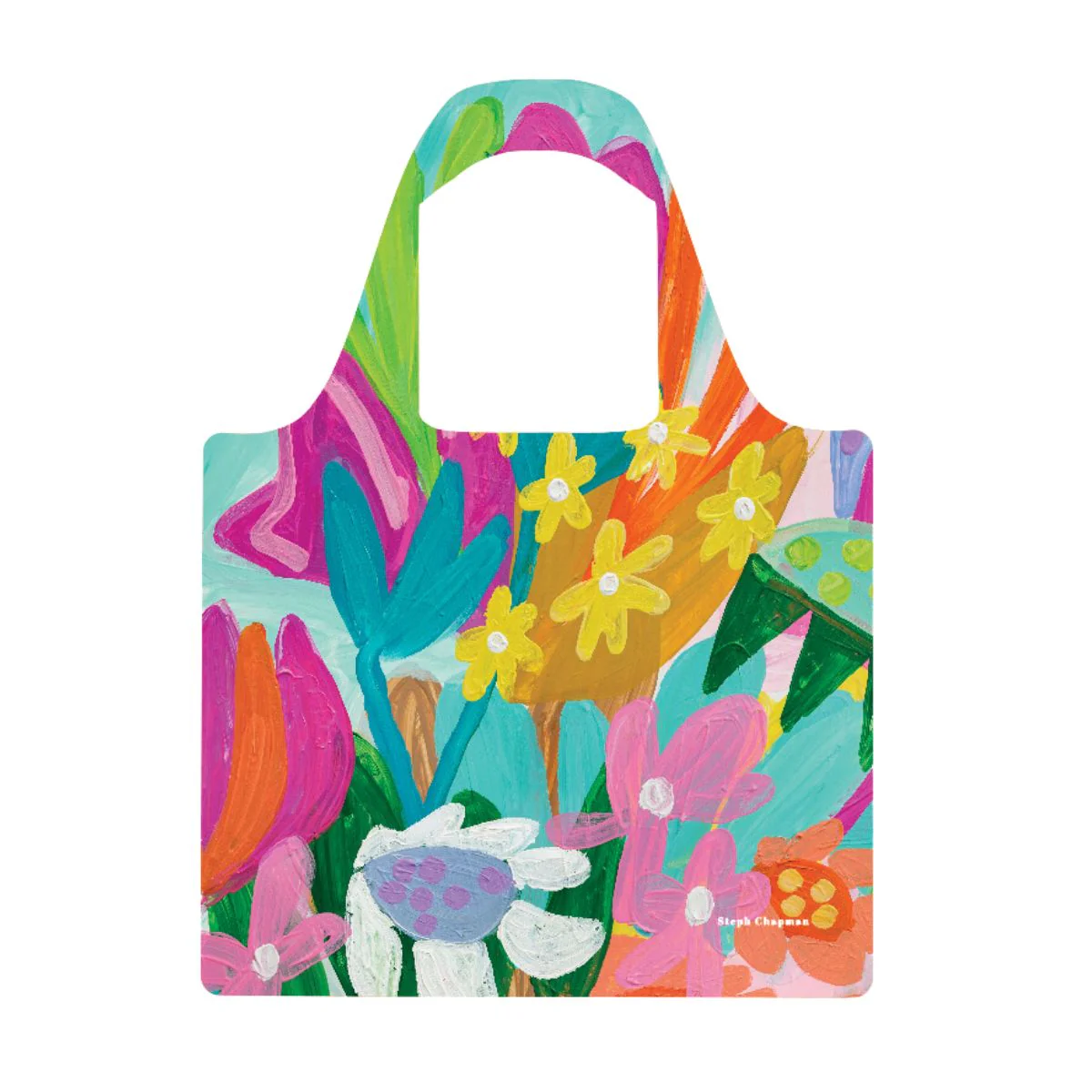 STEPH CHAPMAN FLOWER JOY REUSABLE SHOPPER BAG