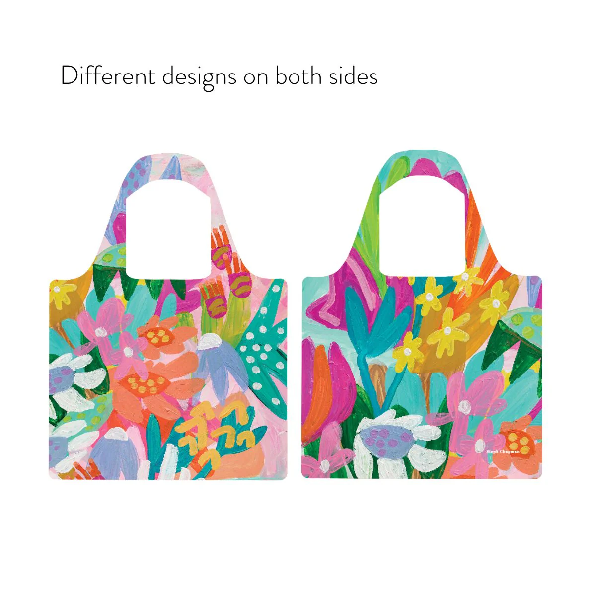 STEPH CHAPMAN FLOWER JOY REUSABLE SHOPPER BAG