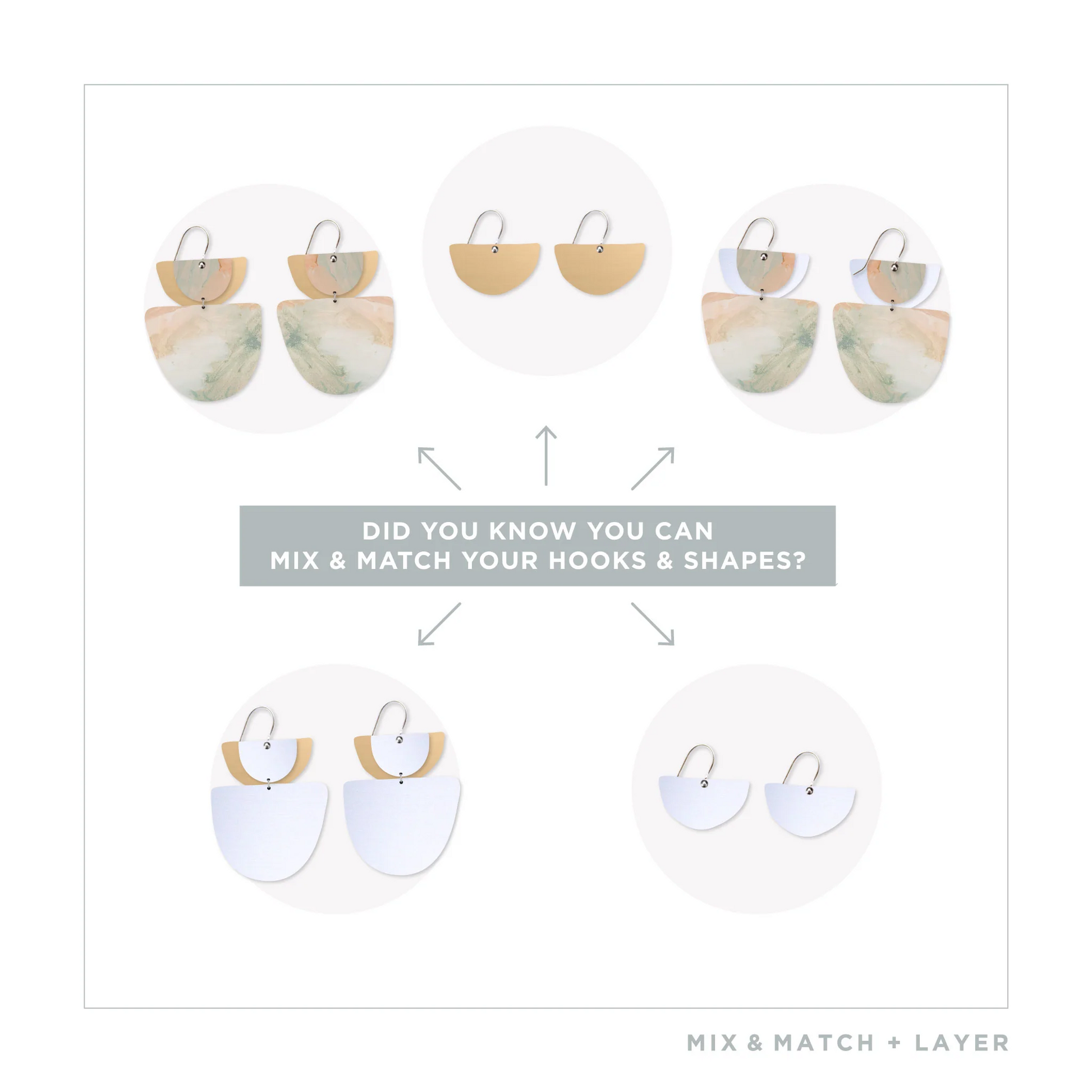 KIASMIN 2 AURA LAYERED DOUBLE BELL DROP EARRINGS