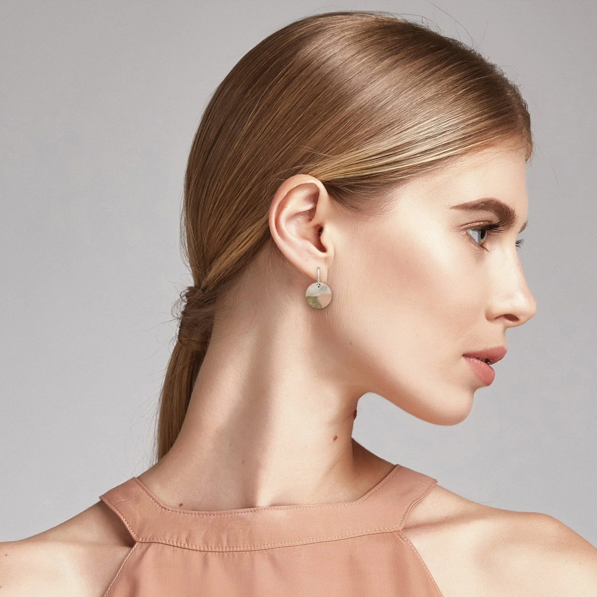 KIASMIN 2 SUNSET SMALL CIRCLE DROP EARRINGS
