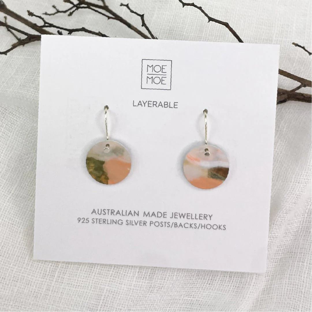 KIASMIN 2 SUNSET SMALL CIRCLE DROP EARRINGS