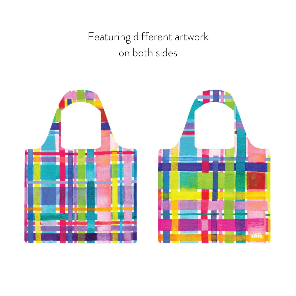 LORDY DORDIE RAINBOW GINGHAM REUSABLE SHOPPER BAG