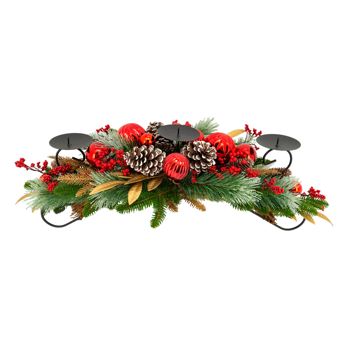 RED BAUBLE GOLD CENTREPIECE | CHRISTMAS