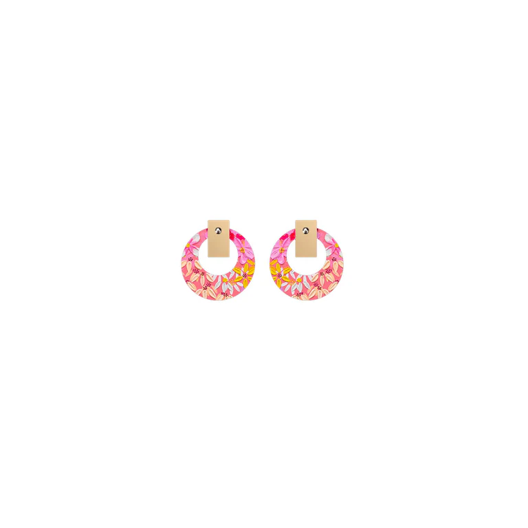 ALEX MASON SORBET BLOOMS LAYERED SMALL RETRO STUD EARRING