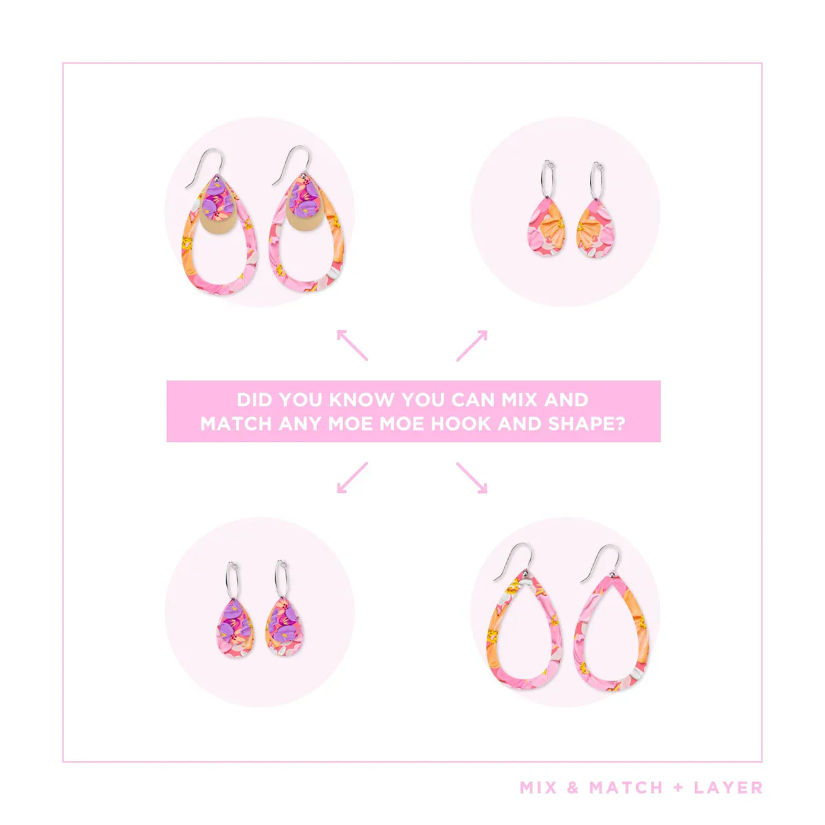 ALEX MASON SORBET BLOOMS TRINITY TEAR PACK EARRING