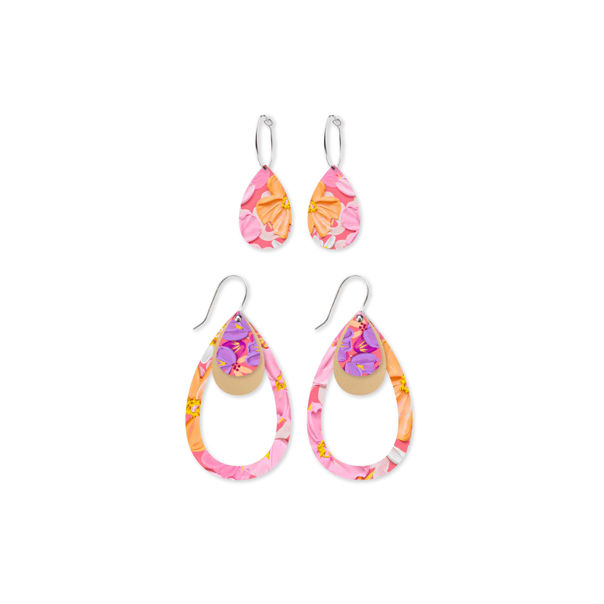 ALEX MASON SORBET BLOOMS TRINITY TEAR PACK EARRING