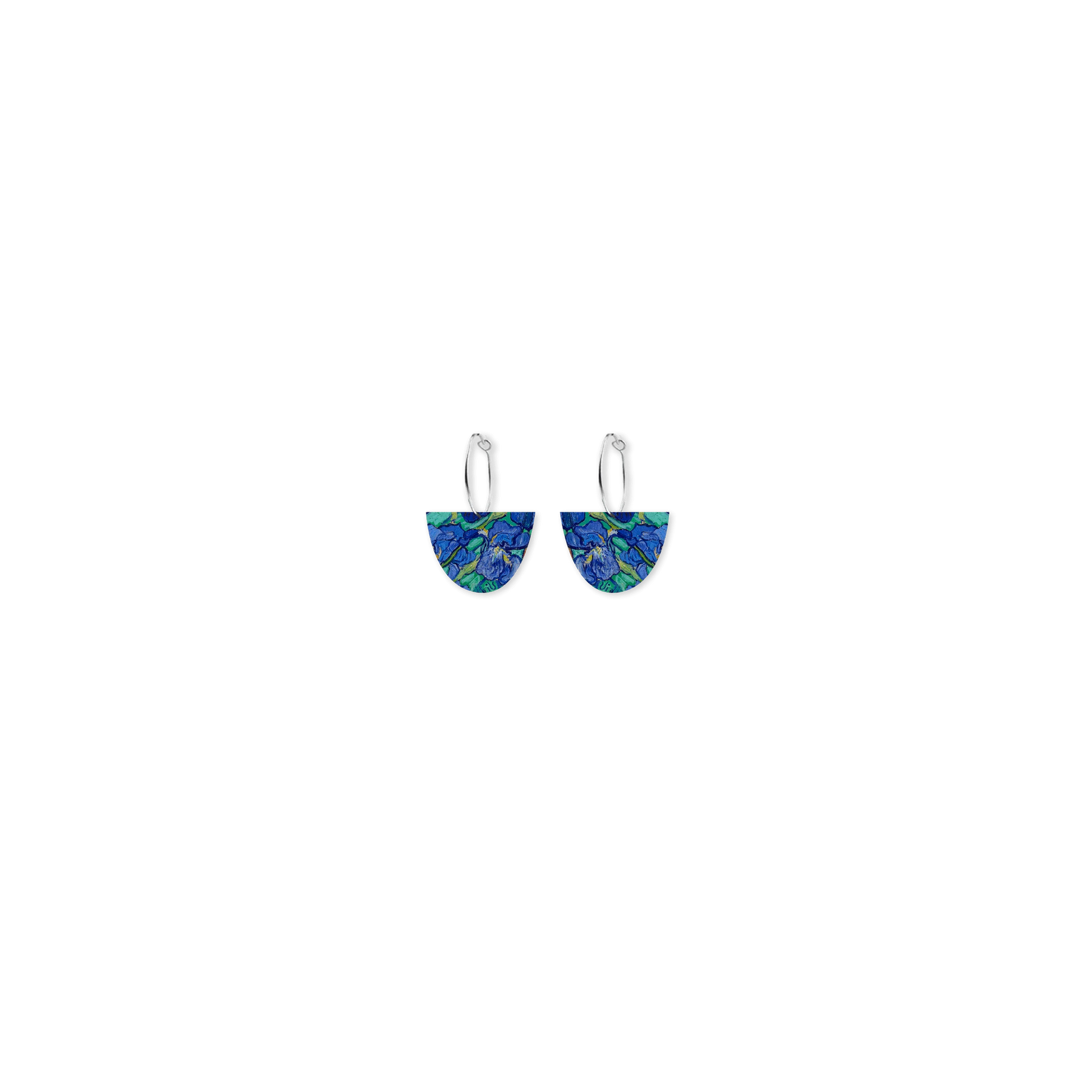 VAN GOGH IRISES SMALL BELL HOOP EARRINGS