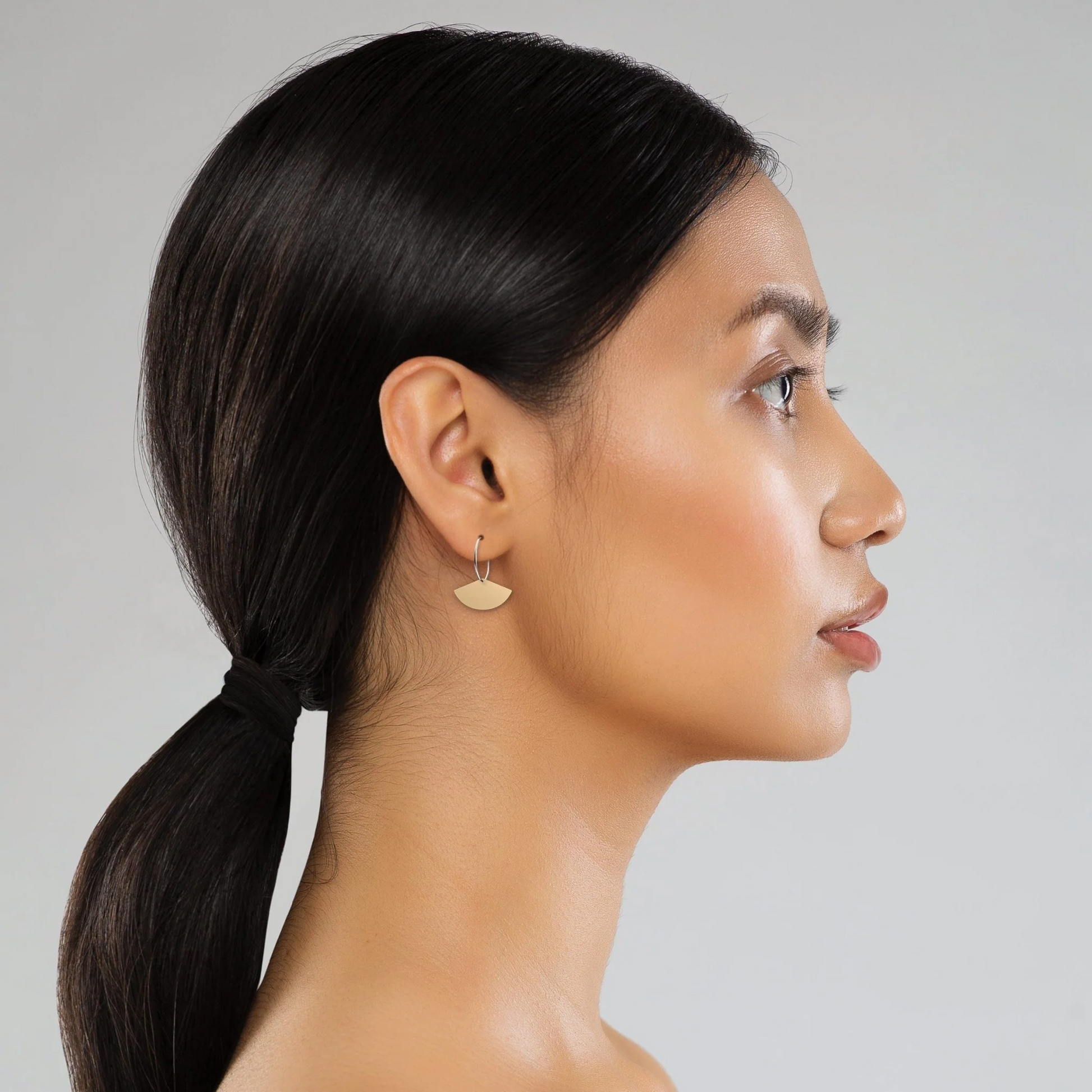 VAN GOGH IRISES LAYERED FAN HOOP EARRINGS