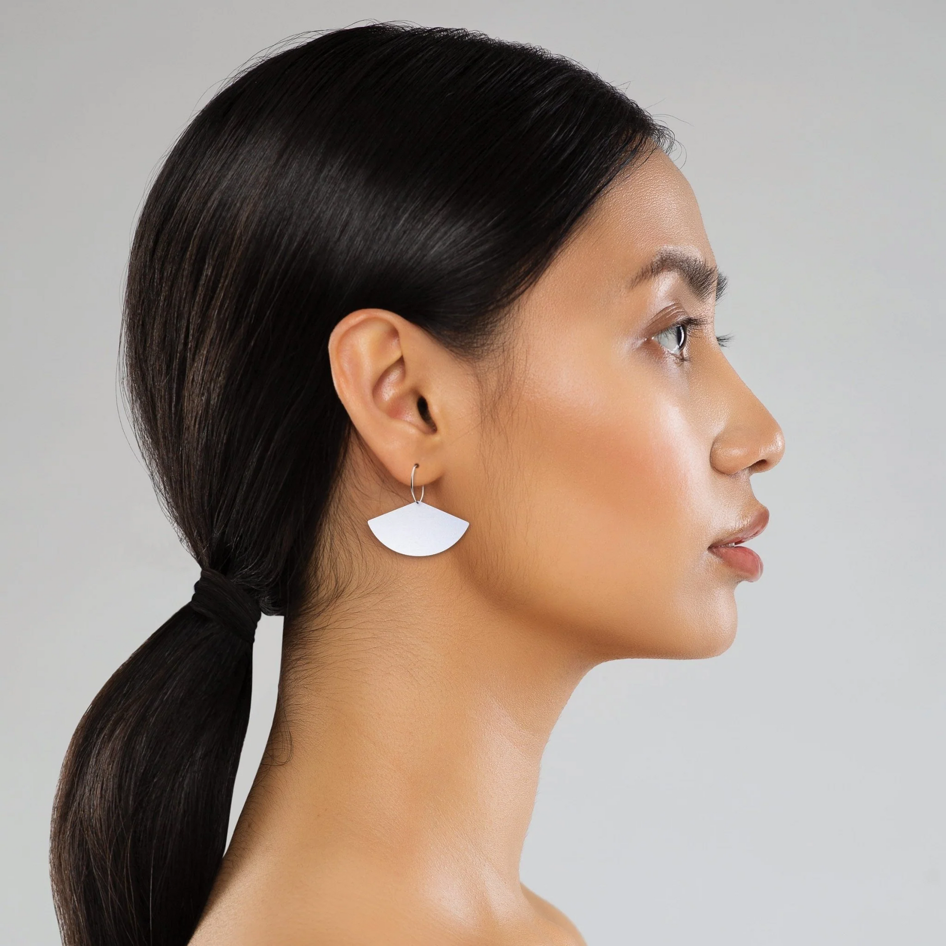 VAN GOGH IRISES LAYERED FAN HOOP EARRINGS