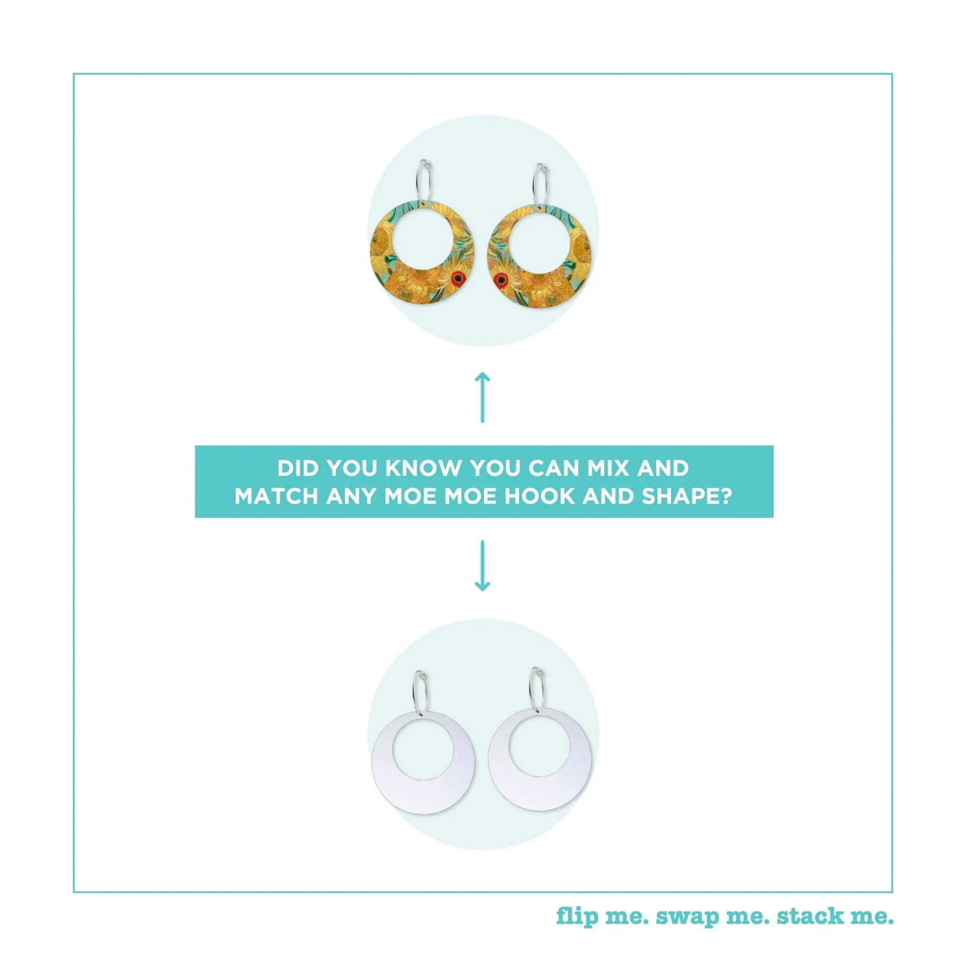 VAN GOGH SUNFLOWERS RETRO HOOP EARRINGS