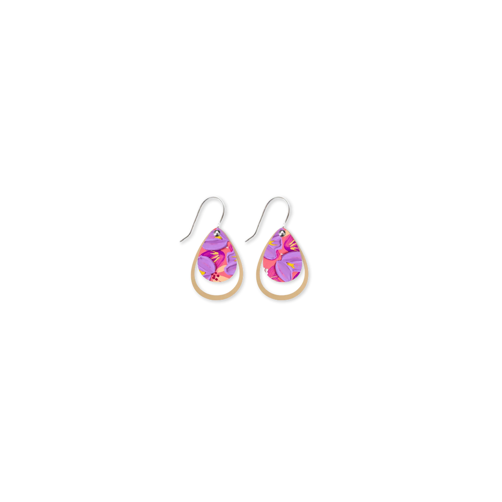 ALEX MASON SORBET BLOOMS LAYERED ICONIC OUTLINE DROP EARRING