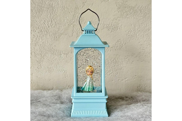 SNOWING MINI BLUE MALTA LANTERN WITH PRINCESS