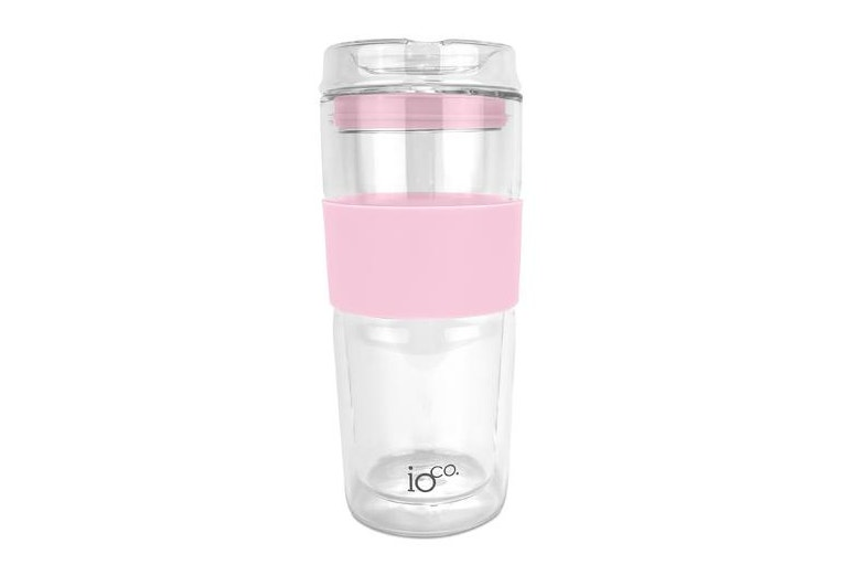 IOco - GLASS TRAVEL CUP 16OZ | MARSHMALLOW PINK