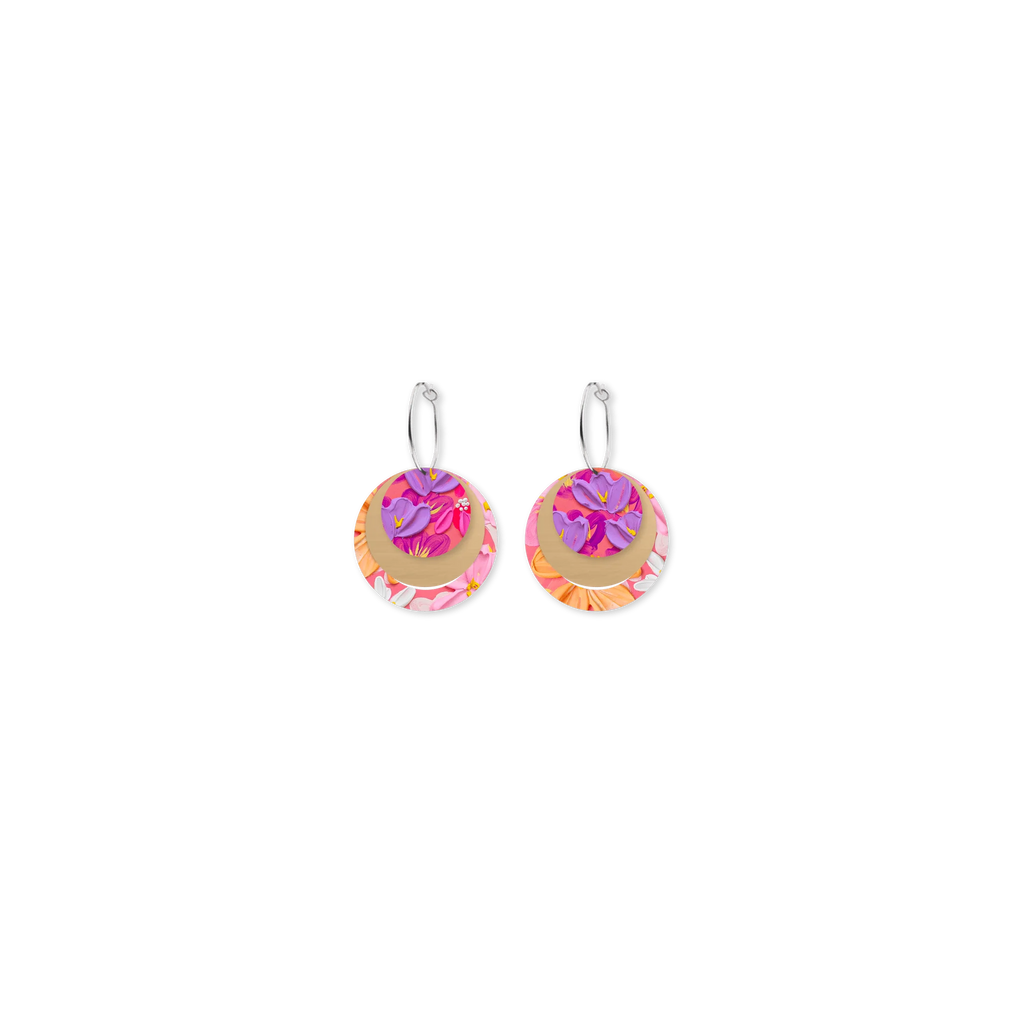 ALEX MASON SORBET BLOOMS THREE CIRCLE HOOP EARING