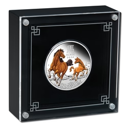 2026 YEAR OF THE HORSE 1OZ SILVER PROOF COLOURED COIN
