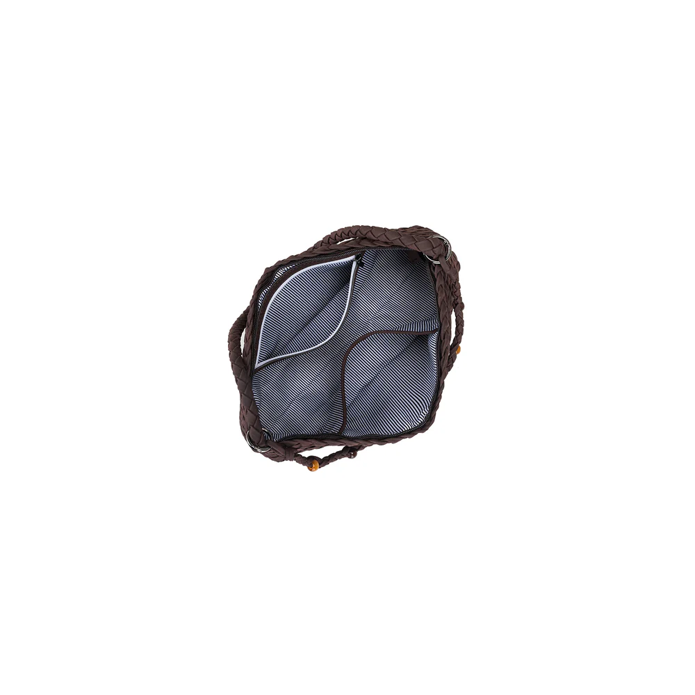 BLACK CAVIAR | NOLITA CHOCOLATE 2 PIECE EASTWEST HAND WOVEN SUEDETTE HANDBAG