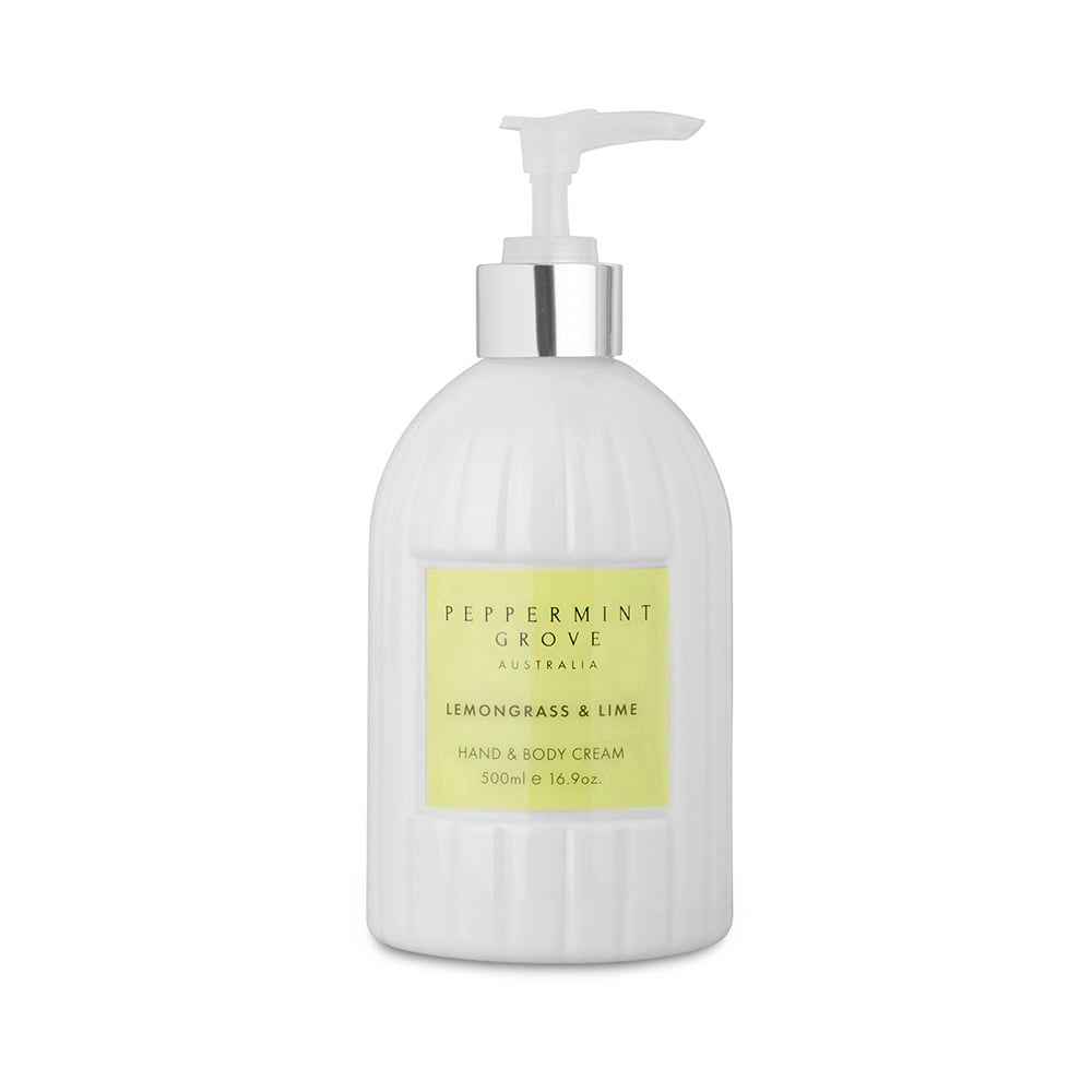PEPPERMINT GROVE - HAND & BODY CREAM PUMP | LEMONGRASS & LIME | 500ML
