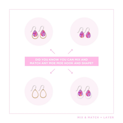 ALEX MASON SORBET BLOOMS LAYERED ICONIC OUTLINE DROP EARRING