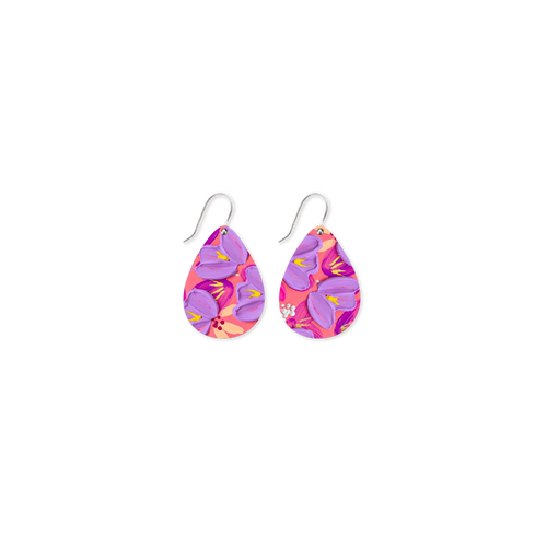 ALEX MASON SORBET BLOOMS ICONIC TEAR DROP EARRING