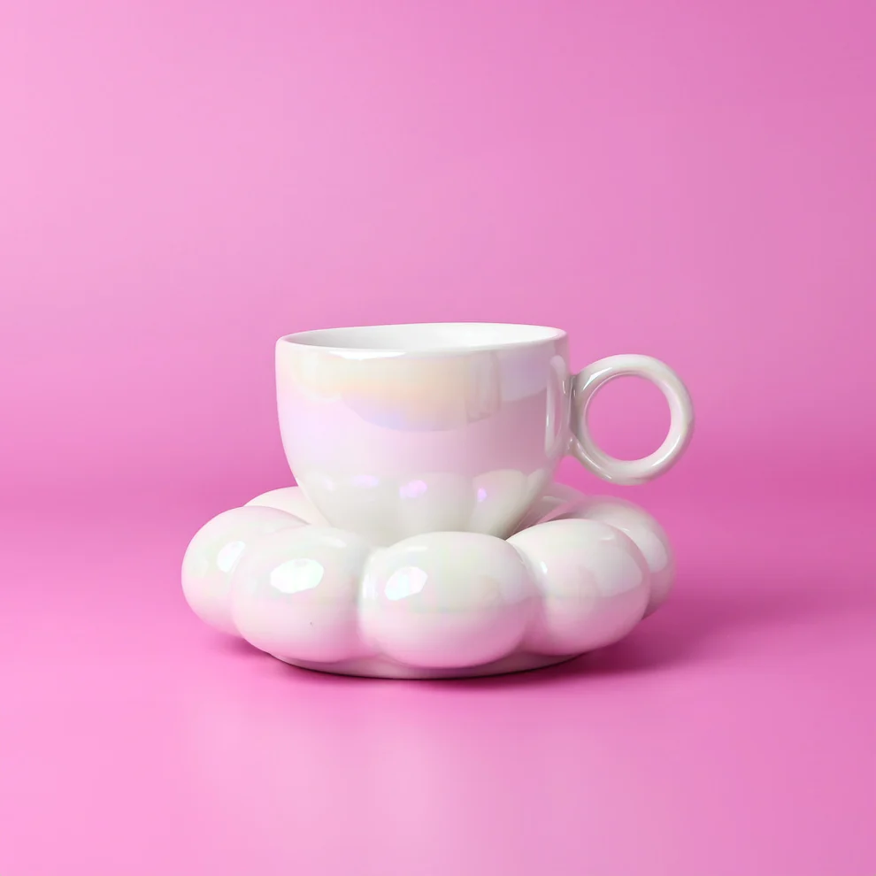 SAGE & COOPER LOTTIE MUG & SAUCER - PEARL