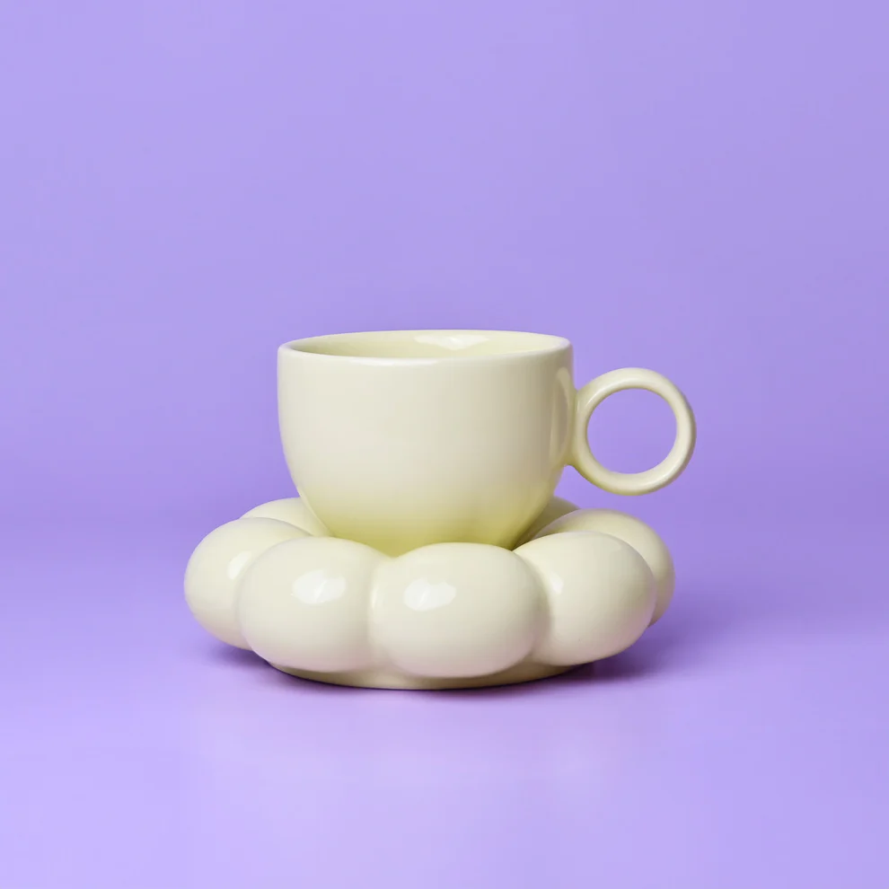 SAGE & COOPER LOTTIE MUG & SAUCER - YELLOW