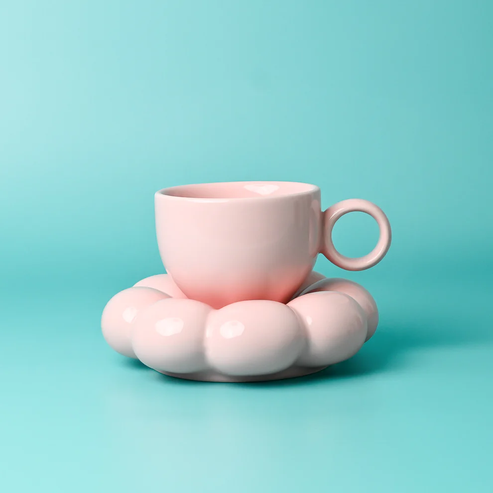 SAGE & COOPER LOTTIE MUG & SAUCER - PINK