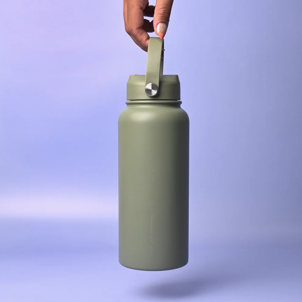 SAGE & COOPER INSULATED DRINK BOTTLE 1L - OLIVE