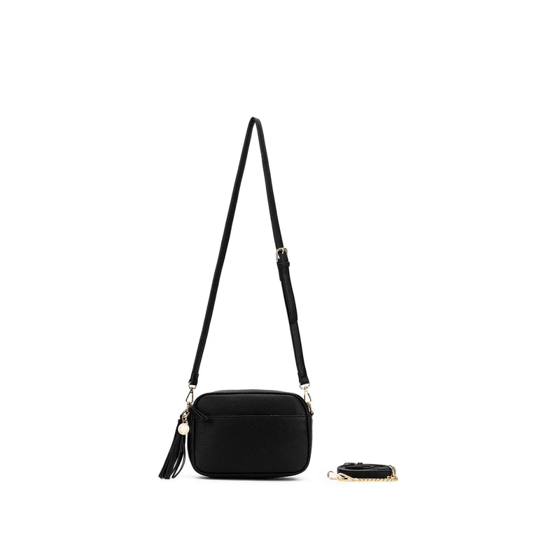 BLACK CAVIAR INDIE BLACK CROSSBODY BAG [CLR:BLACK]