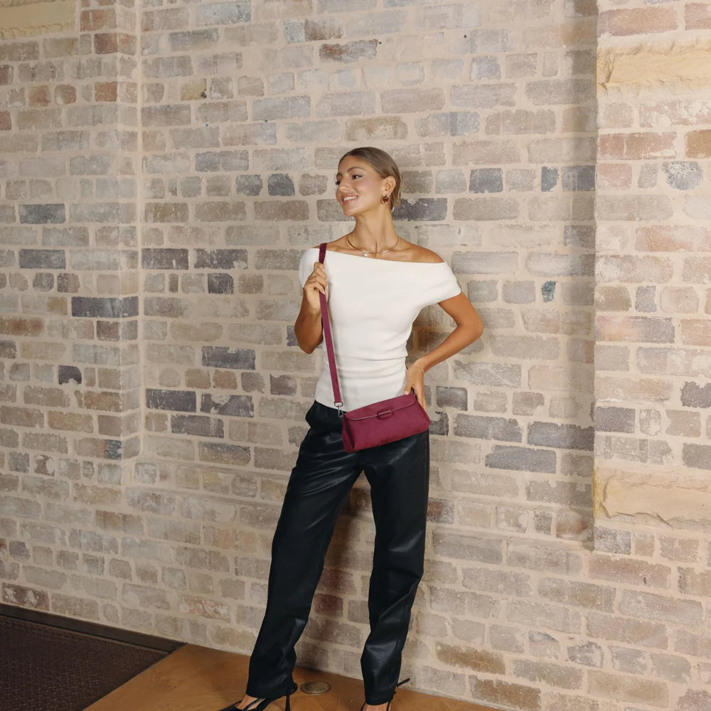 BLACK CAVIAR | MERCER CHERRY RED SHOULDER CROSSBODY