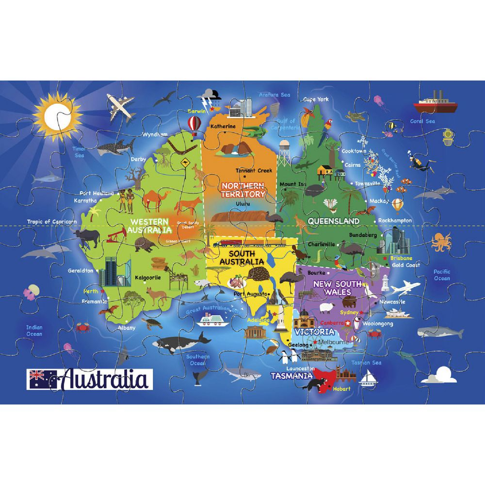 AUSTRALIAN MAP JUMBO FLOOR PUZZLE 48 PCE
