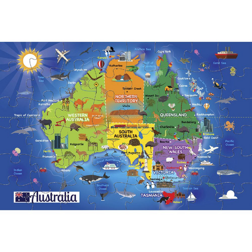 AUSTRALIAN MAP JUMBO FLOOR PUZZLE 48 PCE