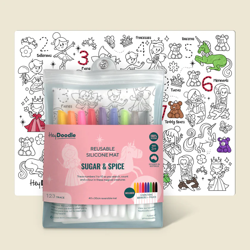 HEY DOODLE REUSABLE COLOURING SILICONE MAT | SUGAR & SPICE