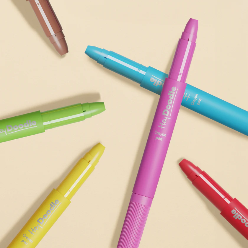 HEY DOODLE - WASHABLE CRAYON PENS | 9 COLOURS