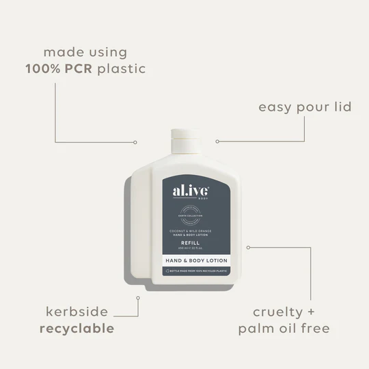 AL.IVE BODY - LOTION REFILL | COCONUT & WILD ORANGE 650ML