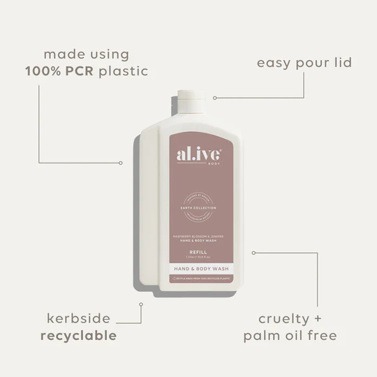 AL.IVE BODY - WASH REFILL | RASPBERRY BLOSSOM & JUNIPER 1L