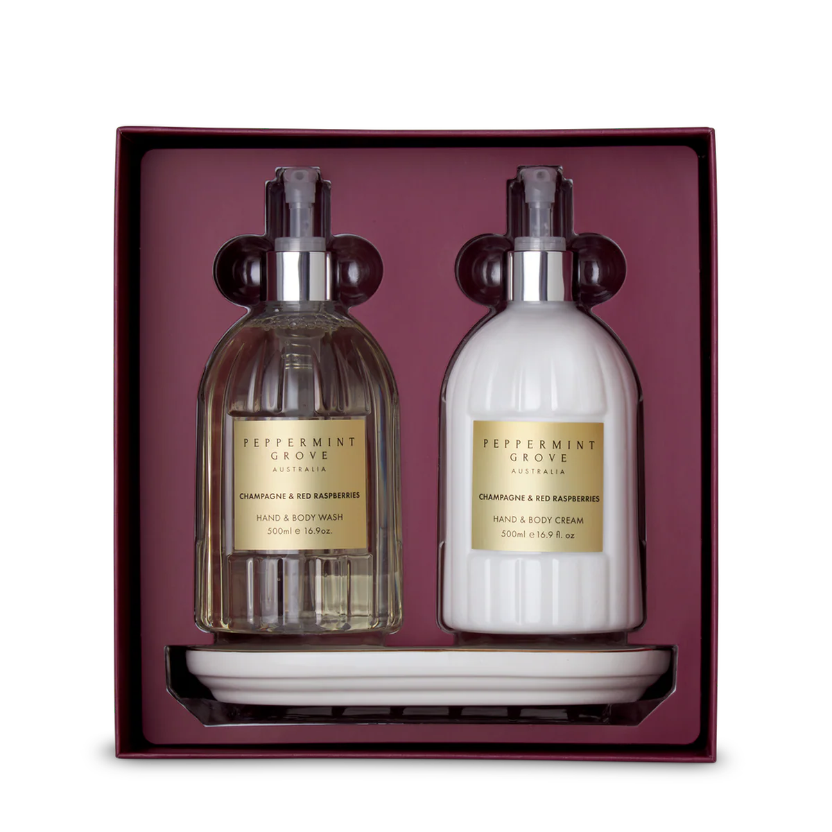 HAND + BODY WASH & CREAM 500ML SET | CHAMPAGNE & RED RASPBERRIES