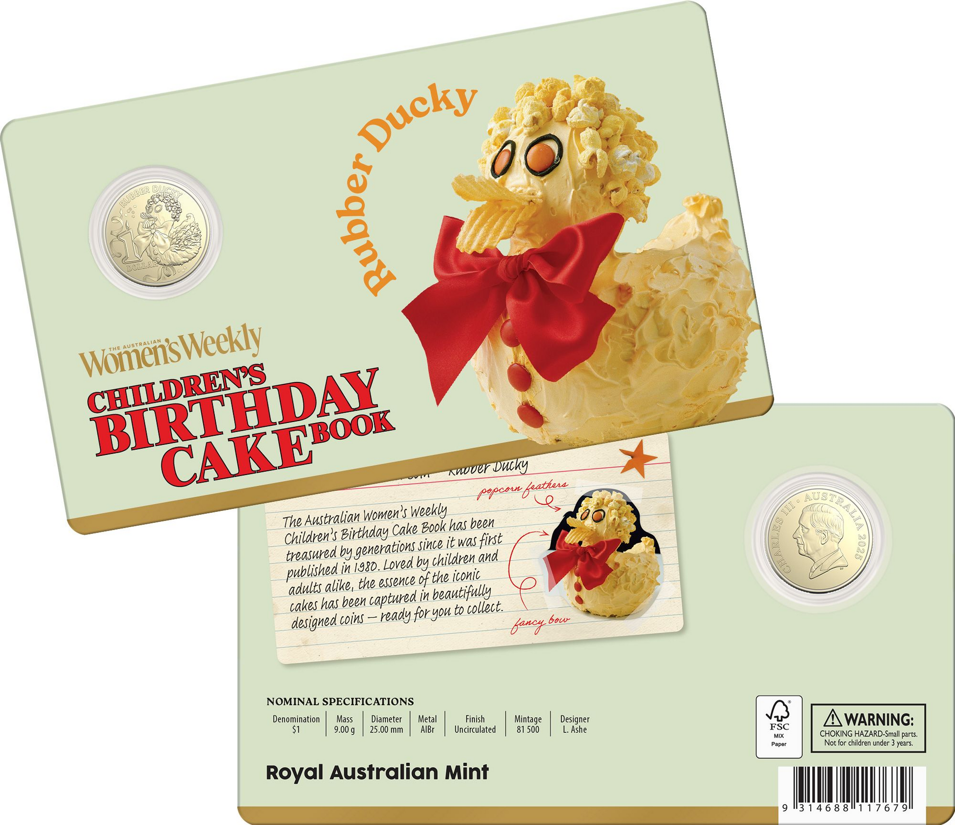 AWW 2025 $1 UNCIRCULATED COIN RUBBER DUCKY