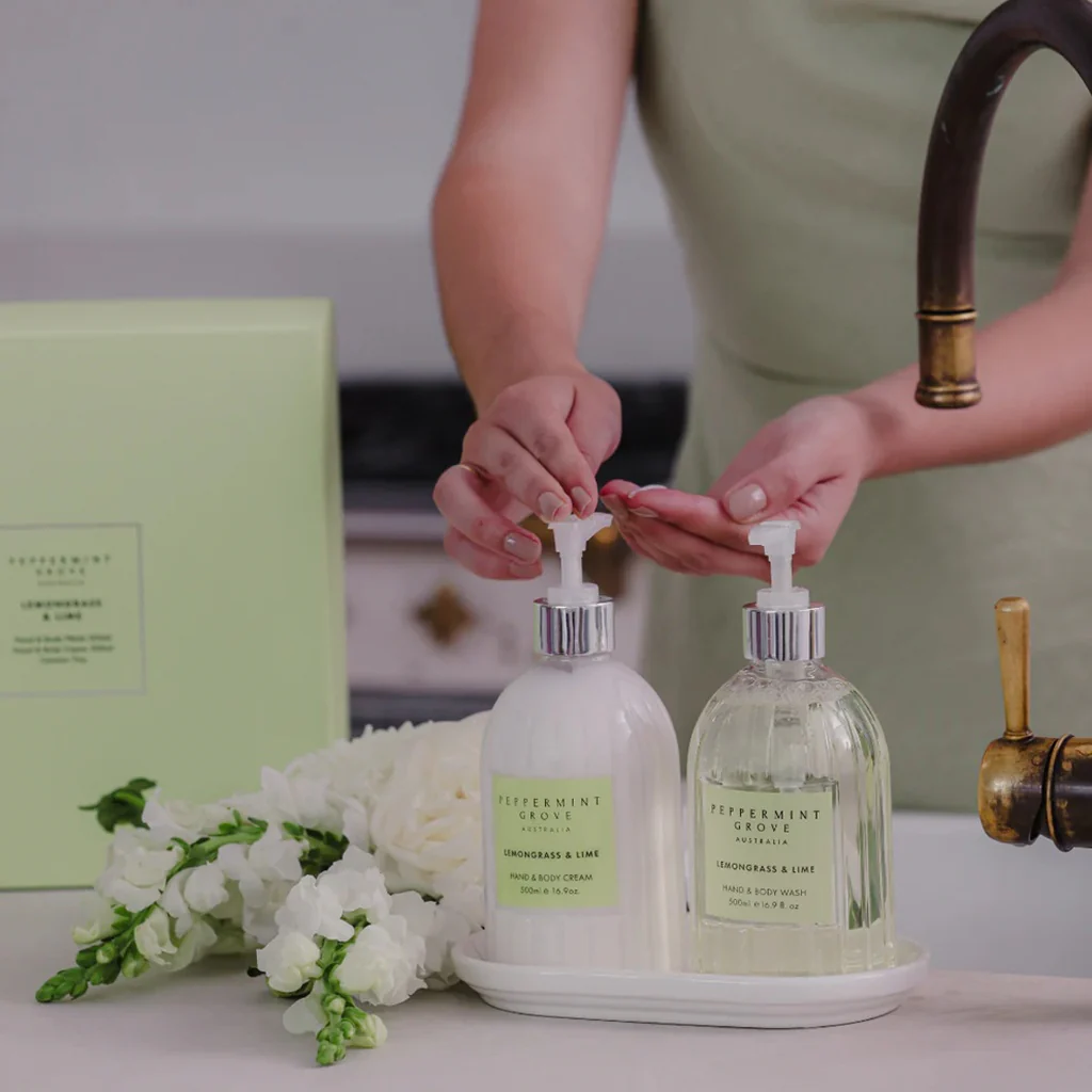 PEPPERMINT GROVE - HAND & BODY WASH + CREAM SET | LEMONGRASS & LIME 500ML