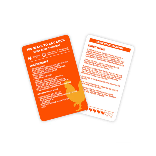 100 WAYS TO EAT COCK - NOVELTY GIFT RECIPE CARDS