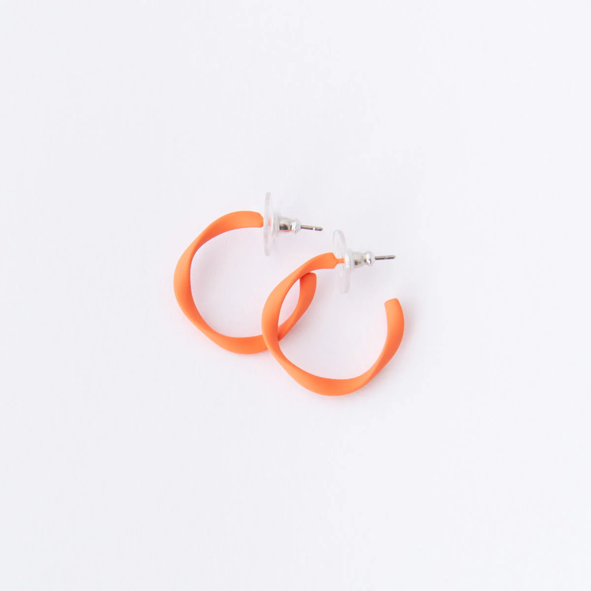 EVERYDAY TWISTED MINI HOOP EARRINGS | ORANGE
