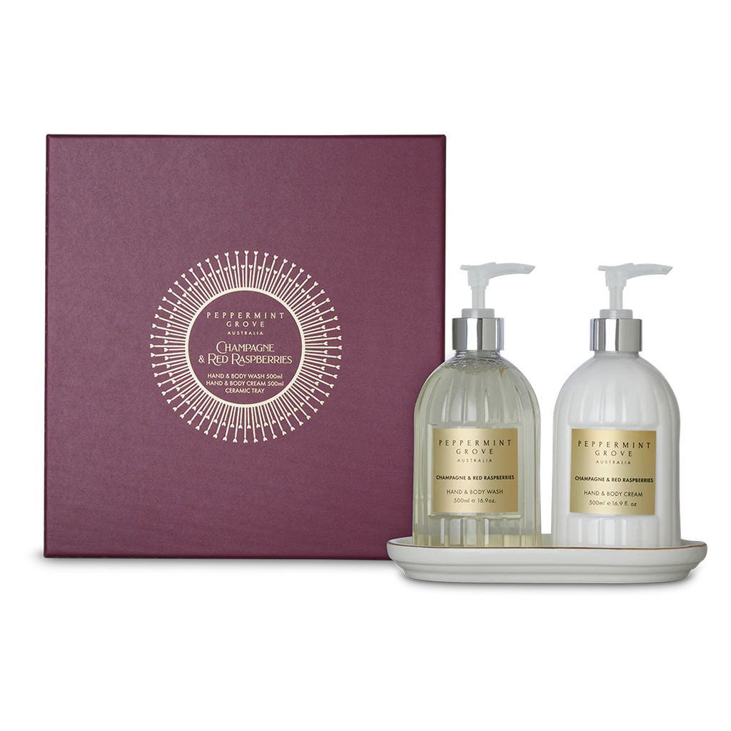 HAND + BODY WASH & CREAM 500ML SET | CHAMPAGNE & RED RASPBERRIES