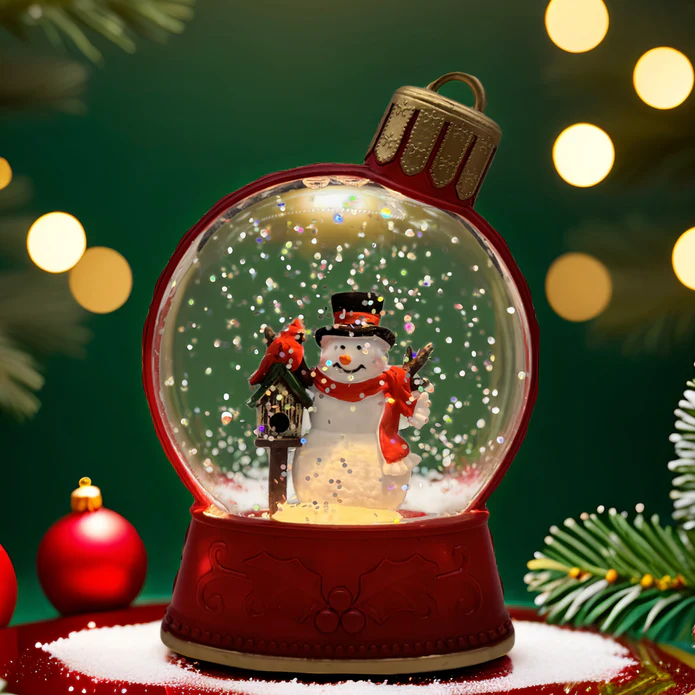SNOWING MINI ORNAMENT W SNOWMAN