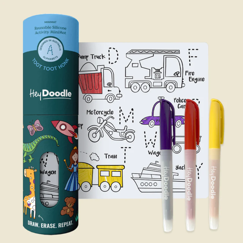 HEY DOODLE - MINI COLOURING AND DOODLE MAT | TOOT TOOT HONK