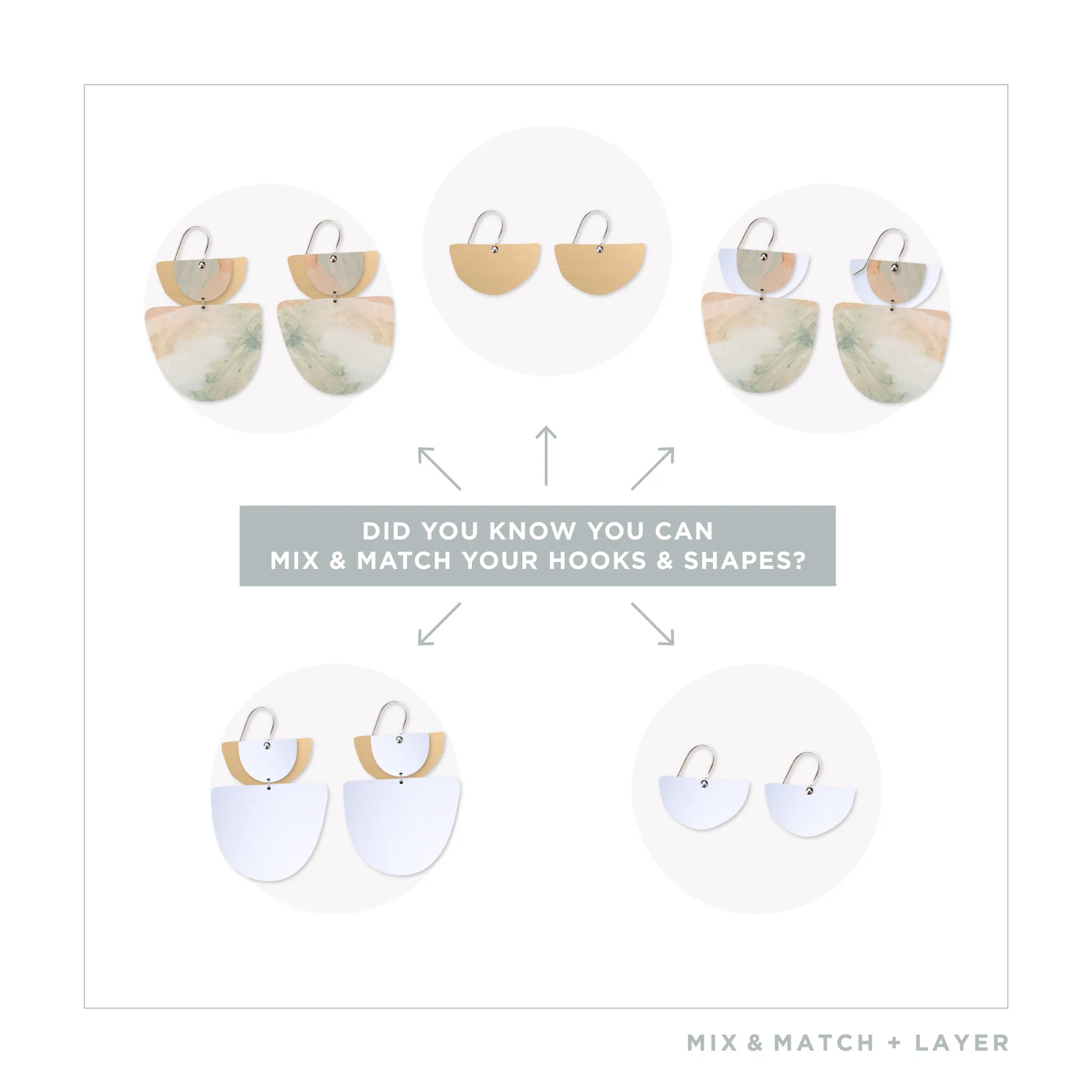KIASMIN 2 AURA LAYERED DOUBLE BELL DROP EARRINGS