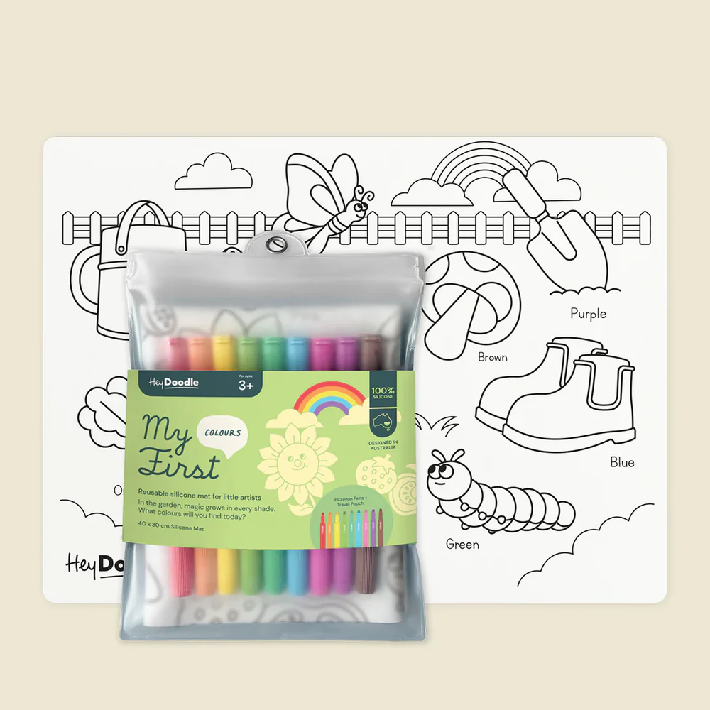 HEY DOODLE - REUSABLE SILICONE MAT | MY FIRST COLOURS