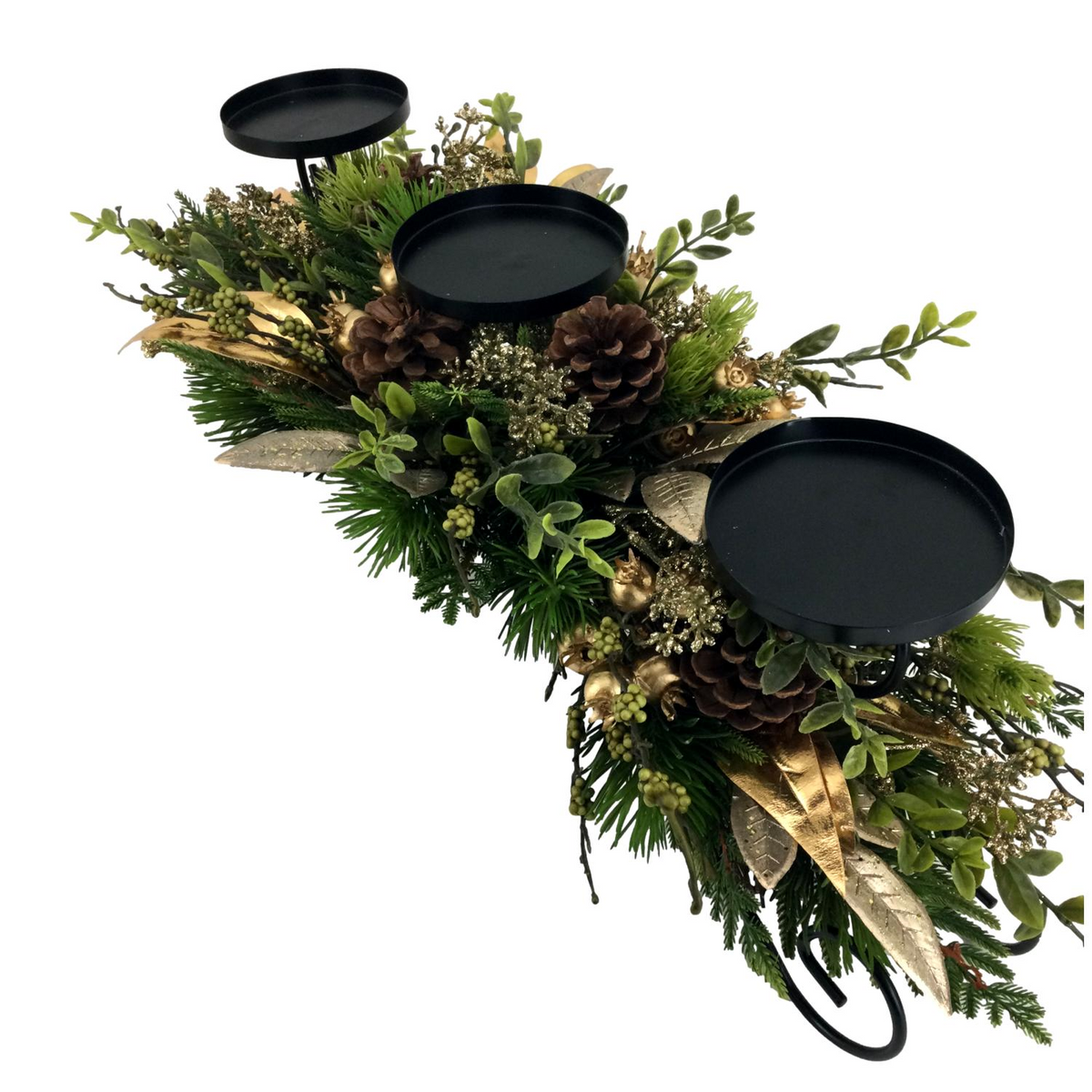 3 TIERGOLD LEAF CENTREPIECE | CHRISTMAS