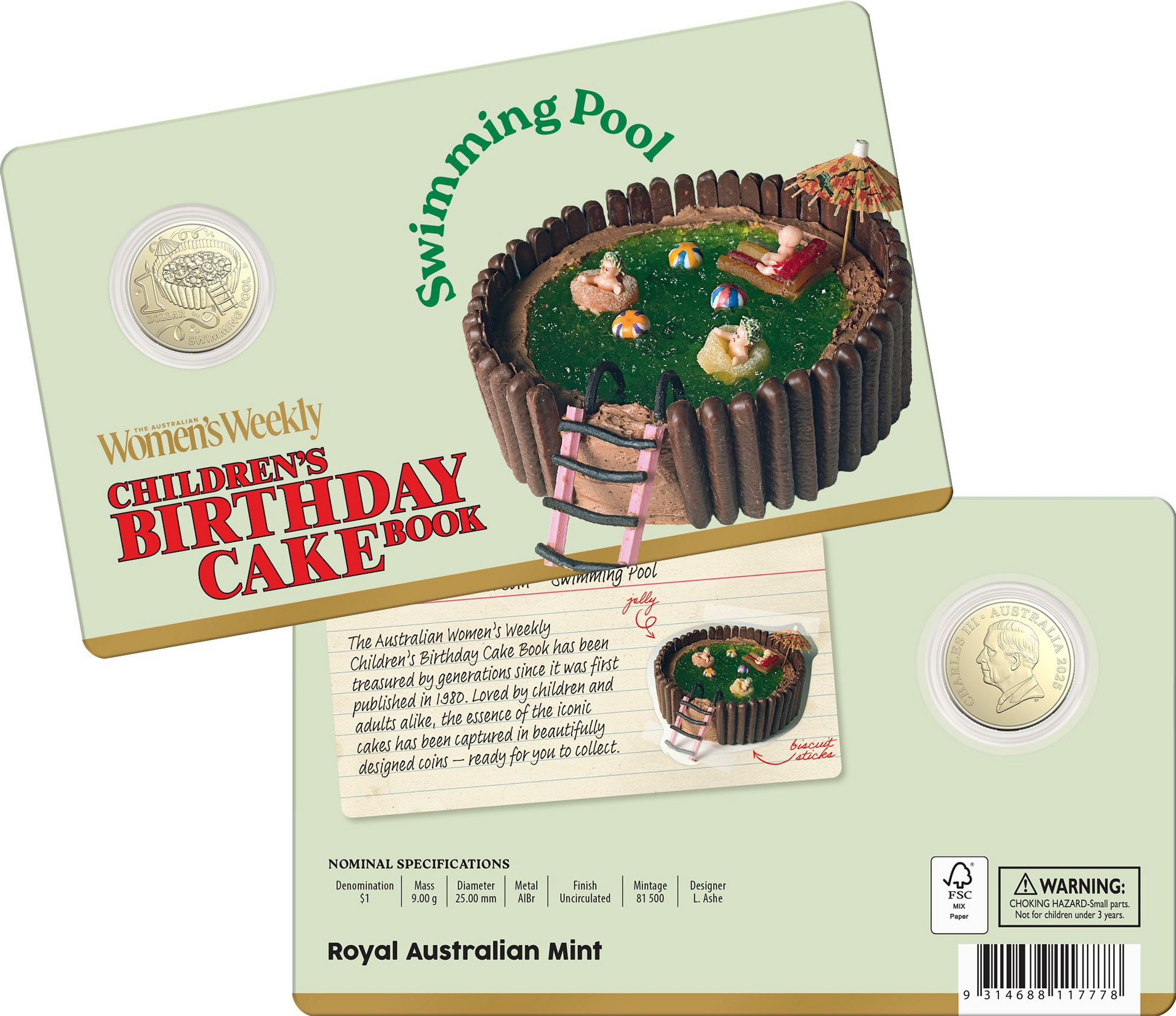 AWW 2025 $1 UNCIRCULATED COIN SWIMMING POOL