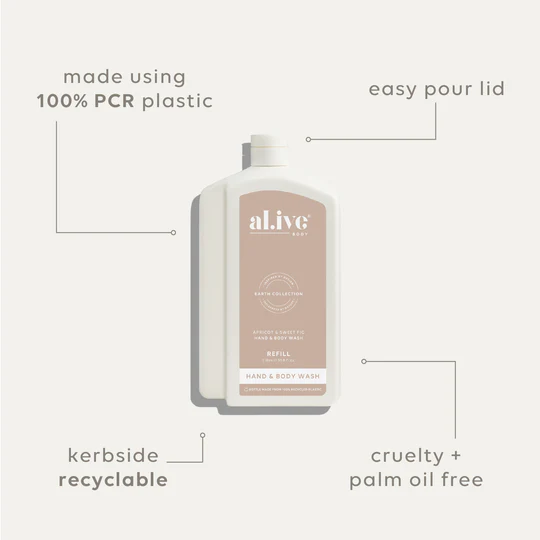 AL.IVE BODY - WASH REFILL | APRICOT & SWEET FIG 1L