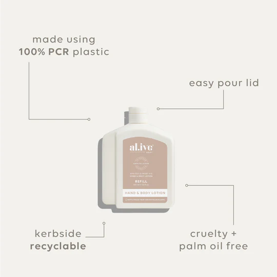 AL.IVE BODY - LOTION REFILL | APRICOT & SWEET FIG 650ML