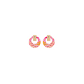 ALEX MASON SORBET BLOOMS LAYERED SMALL RETRO STUD EARRING